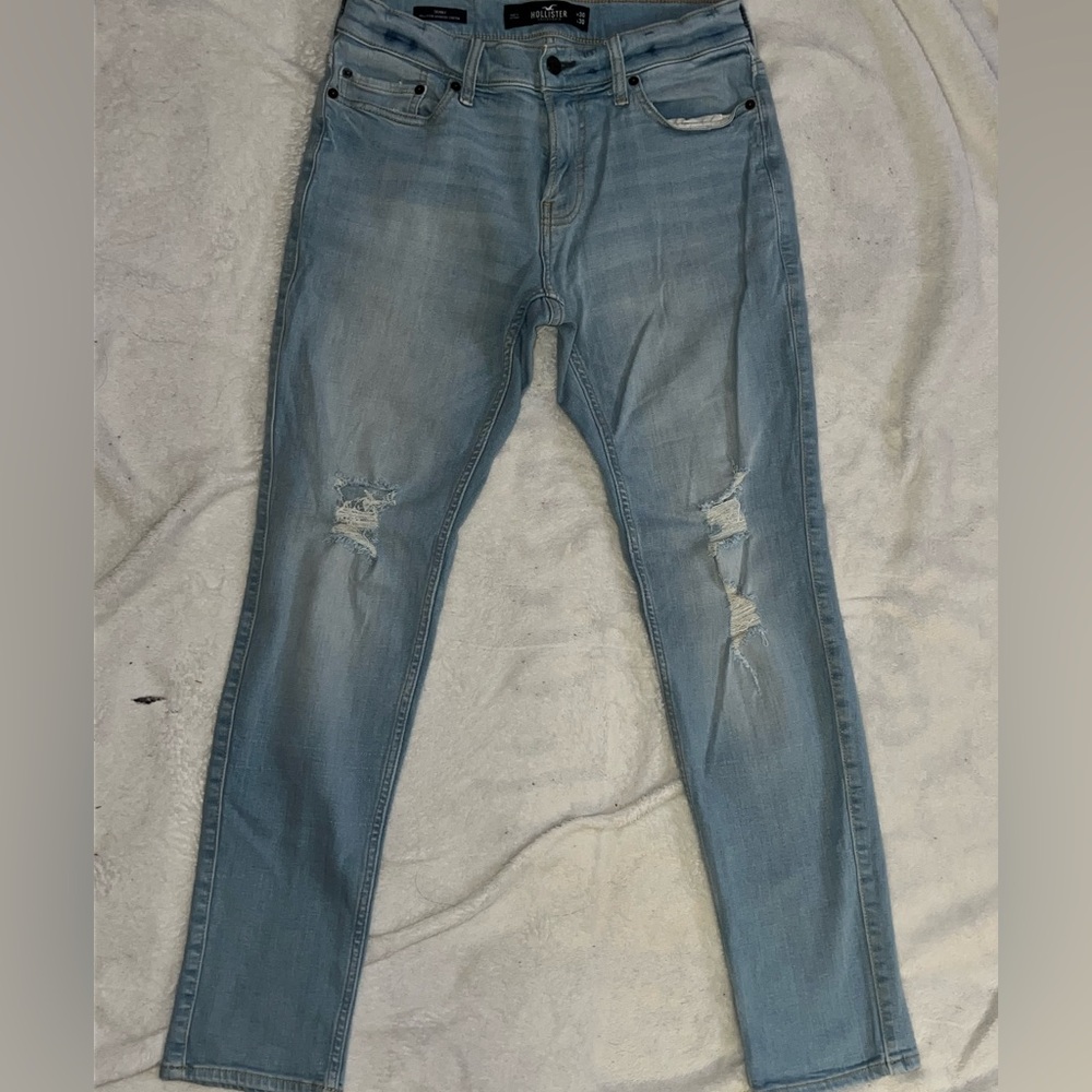 Hollister Blue Distressed Skinny Jeans Men’s Size 30x30